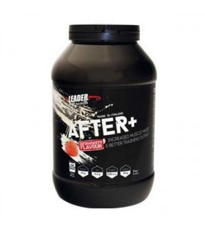 Белковый порошок со вкусом клубники AFTER + STRAWBERRY 2000 гр Leader