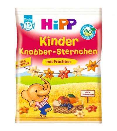 Детское печенье звездочки фруктовые с 12 месяцев HiPP Knabber Sternchen mit Früchten 30 гр Hipp