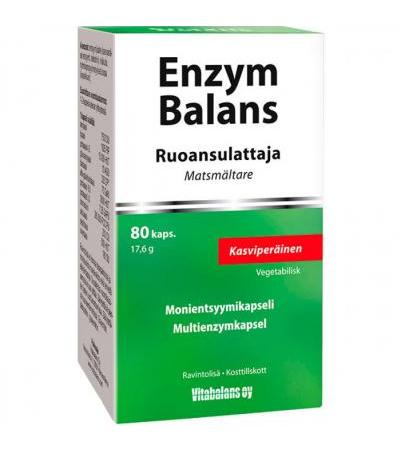 Фермент пищеварения от вздутия и метиоризма Enzym Balans 80 капсул Vitabalans