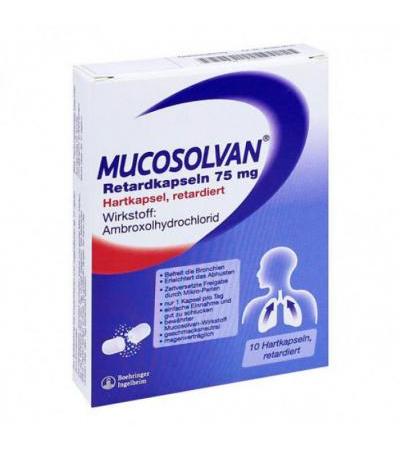 Капсулы Лазолван от кашля MUCOSOLVAN Retardkapseln 75 mg 10 шт MUCOSOLVAN