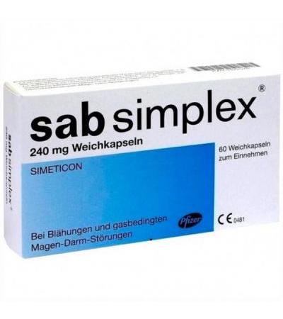Капсулы от метеоризма SAB simplex 240 mg Weichkapseln 60 шт Sab Simplex