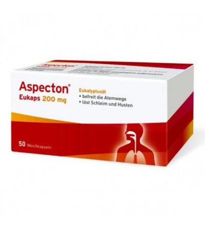 Капсулы от простуды дыхательных путей ASPECTON Eukaps 200 mg Weichkapseln 50 шт Aspecton