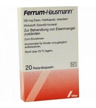 Капсулы с железом FERRUM HAUSMANN Retardkapseln 20 шт Vifor Pharma