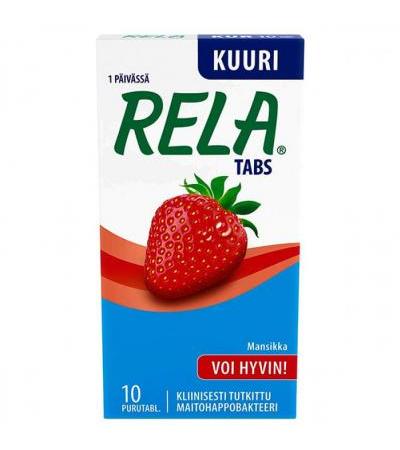 Mолочно-кислые бактерии со вкусом клубники Rela Tabs (жевательные таблетки) 10 таблеток Rela