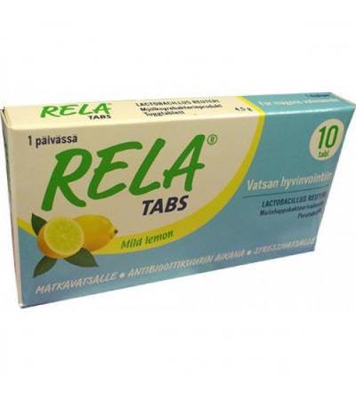 Mолочно-кислые бактерии со вкусом лимона Rela Tabs (жевательные таблетки) 10 таблеток Rela