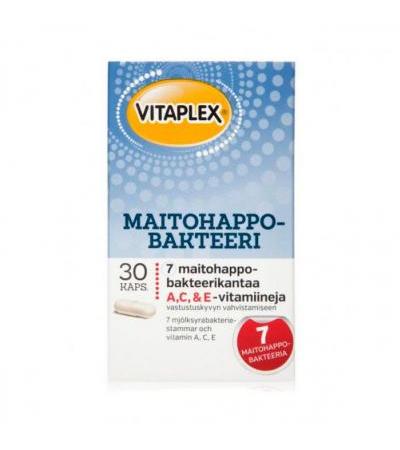 Молочнокислые бактерии Maitohappobakteeri 30 капсул Vitaplex