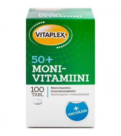 Мультивитамины 50+ Monivitamiini 100 таблеток Vitaplex