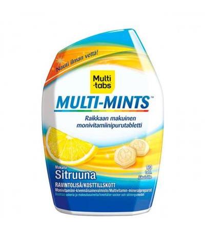 Мультивитамины со вкусом лимона MULTI-MINTS SITRUUNA PURUTABL 60 жевательных таблеток Multi-Tabs