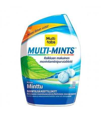 Мультивитамины со вкусом мяты MULTI-MINTS MINTTU PURUTABL 60 жевательных таблеток Multi-Tabs