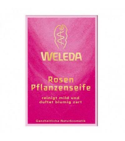 Мыло кусковое с розовым маслом WELEDA Rosen Pflanzenseife 100 гр Weleda