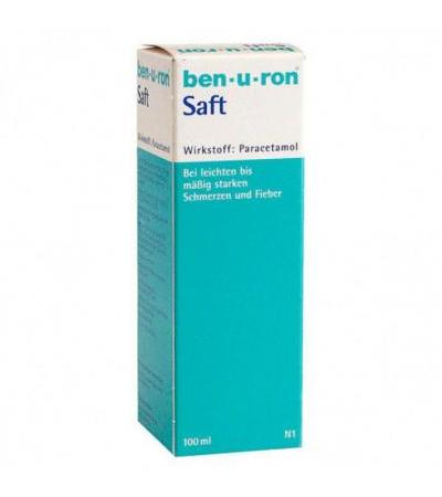 Парацетамол в суспензии от боли и лихорадки для младенцев BEN-U-RON Saft 100 мл BEN-U-RON