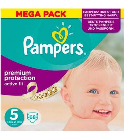 Подгузники Active Fit 5 Mega Pack 11-25 кг 68 шт Pampers