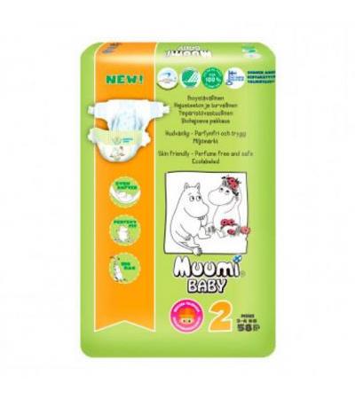 Подгузники MINI 2 3-6 кг 58 шт Muumi Baby