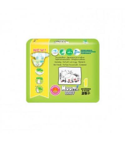 Подгузники NEW BORN 1 2-5 кг 25 шт Muumi Baby