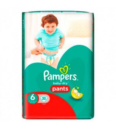Подгузники-трусики Baby-Dry Pants 6 18 + кг 32 шт Pampers