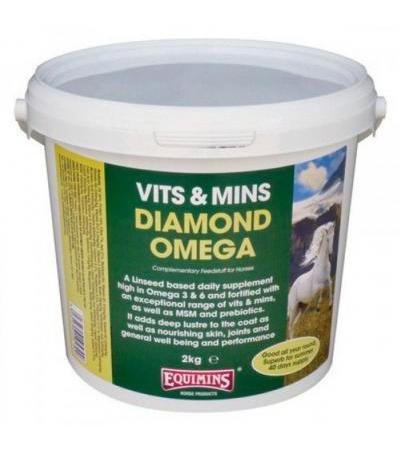 Подкормка для кожи и мышц лошади Equimins Diamond Omega  2000 гр Equimins