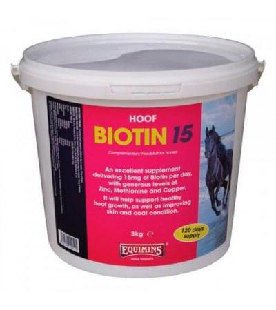 Подкормка для здорового роста копыт лошади Equimins Biotin 15  2000 гр Equimins