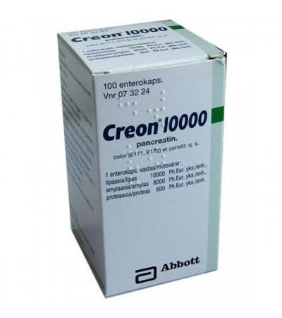 Препарат CREON 10 000 улучшающий процессы пищеварения 100 капсул Abbott