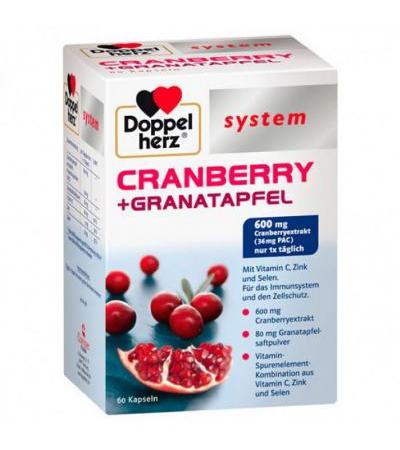 Препарат для имунной системы клюква и гранат Cranberry+Granatapfel system 60 шт DoppelHerz