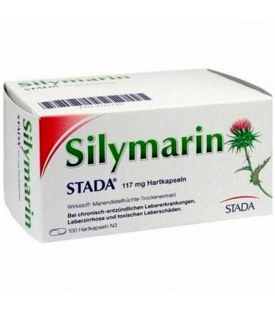 Препарат для лечения печени с расторопшей SILYMARIN STADA 117 mg Hartkapseln 100 шт Stada