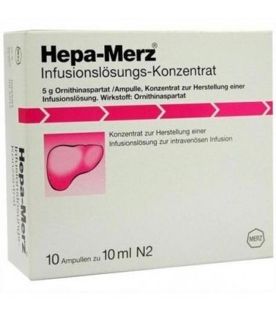 Препарат для лечения печени в ампулах HEPA MERZ Infusionskonz.Ampullen 10 X 10 мл MERZ Pharmaceuticals