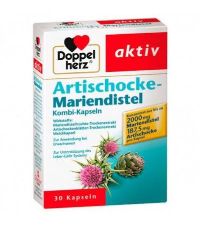 Препарат для печени Артишок + Молочный чертополох Artischocke+Mariendistel 30 капсул DoppelHerz
