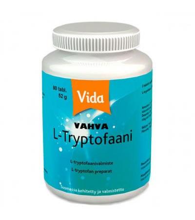 Препарат L-Триптофан при расстройстве сна и абстинентном синдроме Vida L-Tryptofaani 80 таблеток Vida