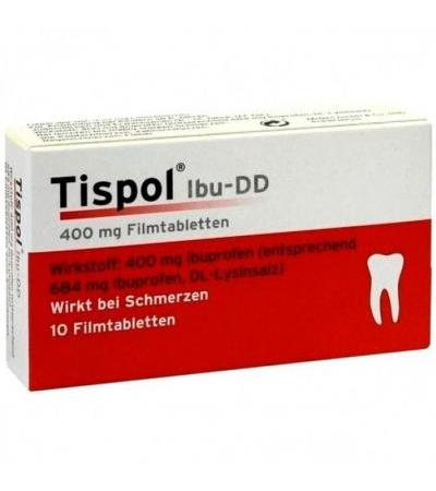 Препарат от боли с ибупрофеном TISPOL Ibu DD Filmtabletten 10 шт Johnson&Johnson