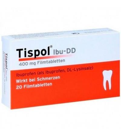 Препарат от боли с ибупрофеном TISPOL Ibu DD Filmtabletten 20 шт Johnson&Johnson
