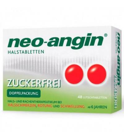 Препарат от боли в горле без сахара Neo Angin Halstabletten zuckerfrei 48 шт NEO ANGIN