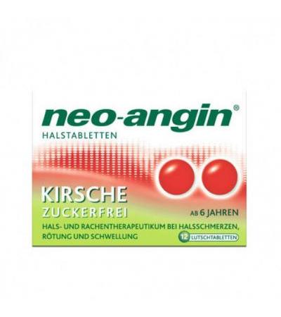 Препарат с для горла с вишневым ароматом NEO ANGIN Halstabletten Kirsche 12 шт NEO ANGIN