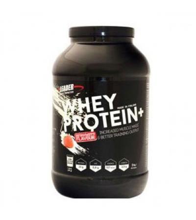 Протеиновый порошок со вкусом клубники WHEY PROTEIN + STRAWBERRY 2000 гр Leader
