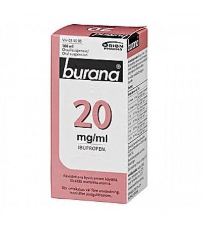 Раствор жаропонижающий и болеутоляющий Burana 20 мг 100 мл. Burana