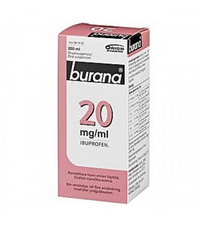Раствор жаропонижающий и болеутоляющий Burana 20 мг 200 мл. Burana