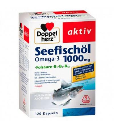 Рыбий жир Seefischöl Omega-3 1000 mg+Fols капсулы 120 шт DoppelHerz