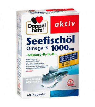 Рыбий жир Seefischöl Omega-3 1000 mg+Fols капсулы 60 шт DoppelHerz