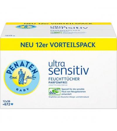 Салфетки для младенцев Penaten Baby Ultra Sensitive 12 x 56 шт PENATEN