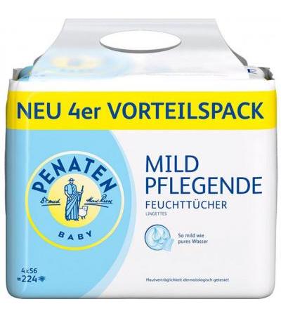 Салфетки влажные для младенцев Penaten Mild Pflegende Feuchttücher 4 x 56 шт PENATEN