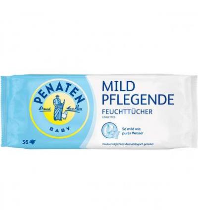Салфетки влажные для младенцев Penaten Mild Pflegende Feuchttücher 56 шт PENATEN