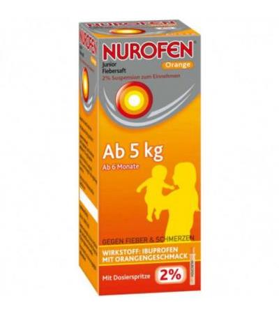 Сироп от лихорадки апельсиновый Junior Fiebersaft Orange 2% 100 мл Nurofen