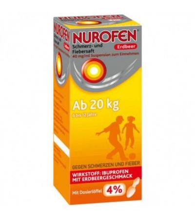 Сироп от лихорадки клубничный Schmerz-u.Fiebersaft Erdbeer 40 mg/ml 150 мл Nurofen