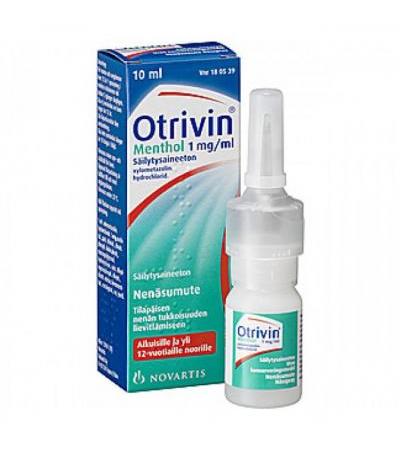 Спрей от насморка OTRIVIN MENTHOL SÄILYTYSAINEETON 1 MG/ML NENÄSUMUTE 10 ML