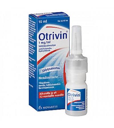 Спрей от насморка OTRIVIN SÄILYTYSAINEETON 1 MG/ML NENÄSUMUTE 10 ML