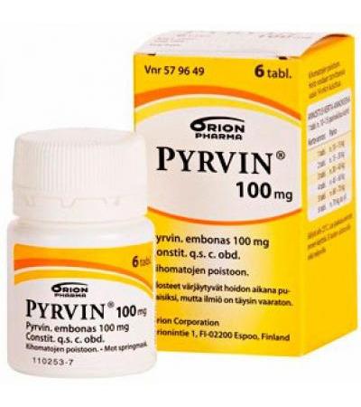 Средство от глистов PYRVIN TABLETTI 100MG 40 таблеток Orion
