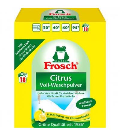 Стиральный порошок цитрусовый Frosch Pulverwaschmittel  Citrus Voll-Waschpulver 1350 гр Frosch