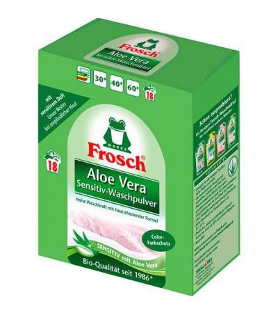 Стиральный порошок с алое-вера Frosch Pulverwaschmittel Aloe Vera Sensitiv-Waschpulver 1350 гр Frosch