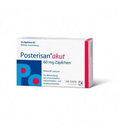 Свечи от геморроя при острых болях POSTERISAN Akut Zäpfchen 10 шт POSTERISAN
