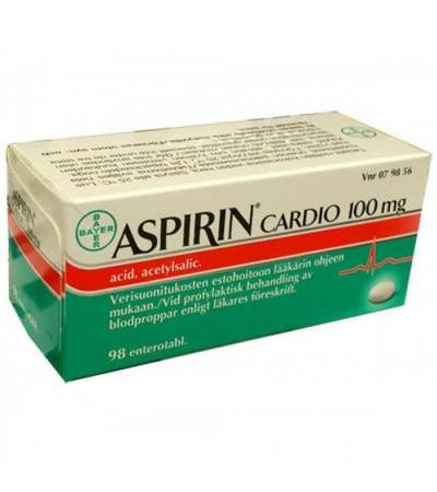 Таблетки Аспирина Кардио Aspirin CARDIO 100 мг 98 шт Bayer