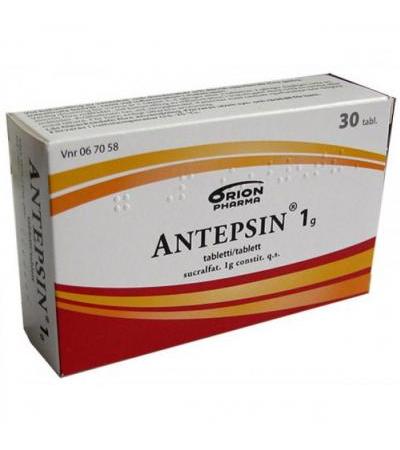 Таблетки для лечения язвенной болезни Antepsin 1 гр 30 таблеток Orion Pharma