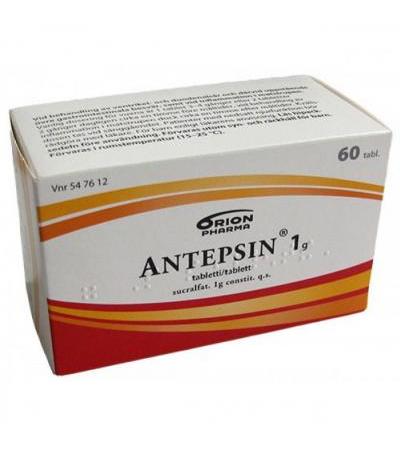 Таблетки для лечения язвенной болезни Antepsin 1 гр 60 таблеток Orion Pharma